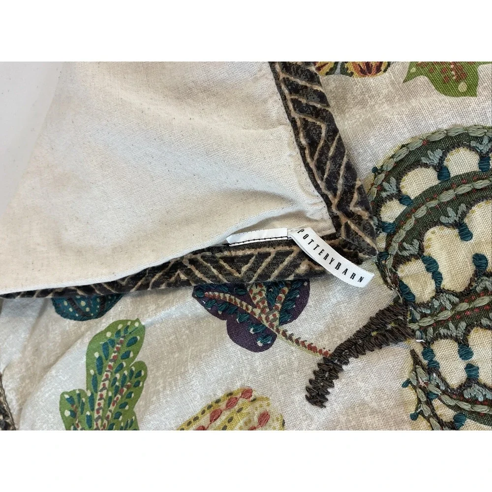 Pottery Barn  Aldo Pumpkin Fall earth tones Cotton Table Throw 48‎ x 46